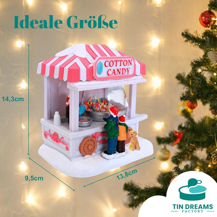 TIN Dreams Factory Weihnachtsdorf mit Beleuchtung, Beleuchtetes Zubehör, Kunstvolle Deko für Figuren