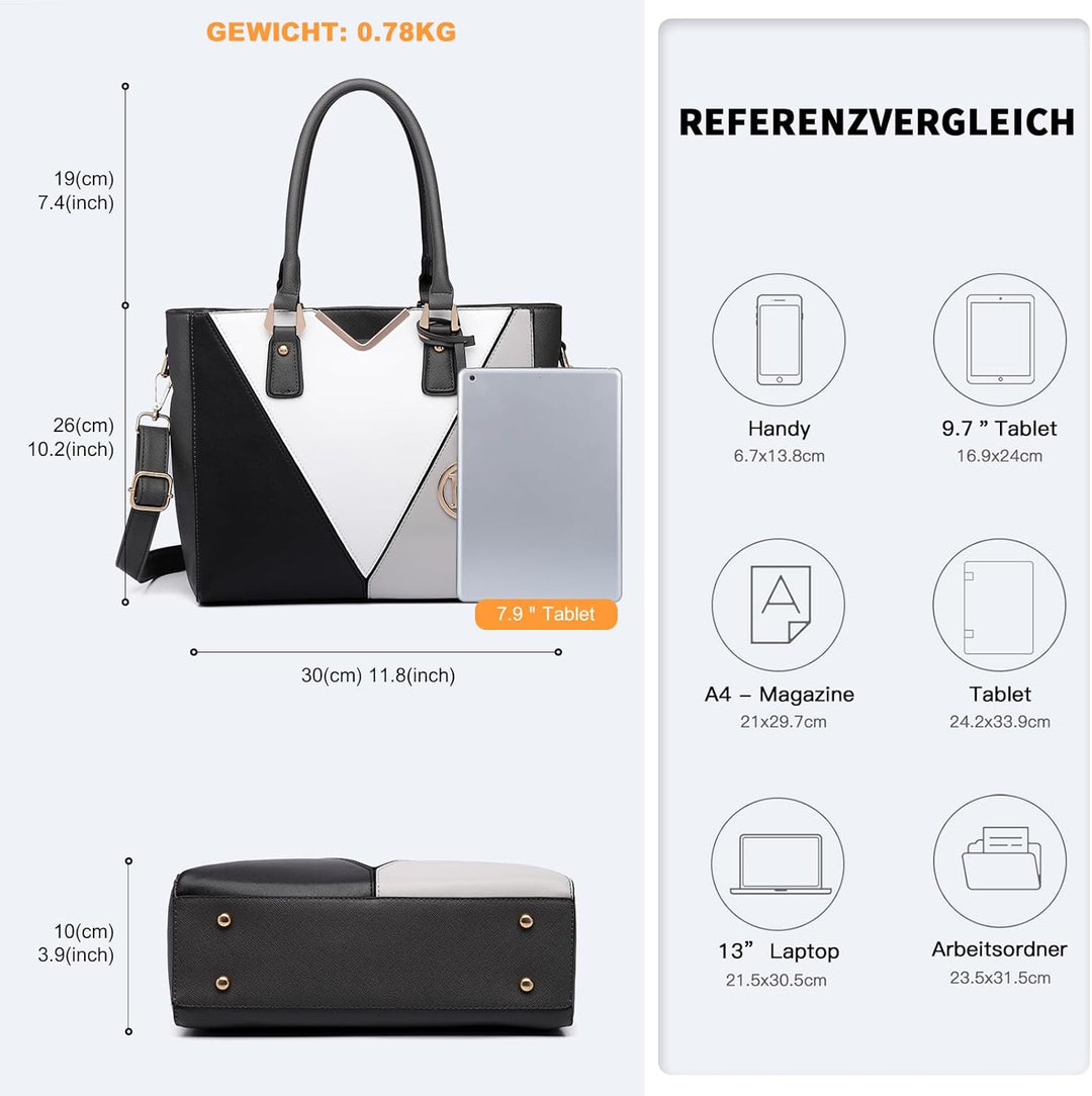 Miss Lulu Pu Ledertasche Damen Schultertasche Handtasche (Graue Ausgabe), Graue Ausgabe