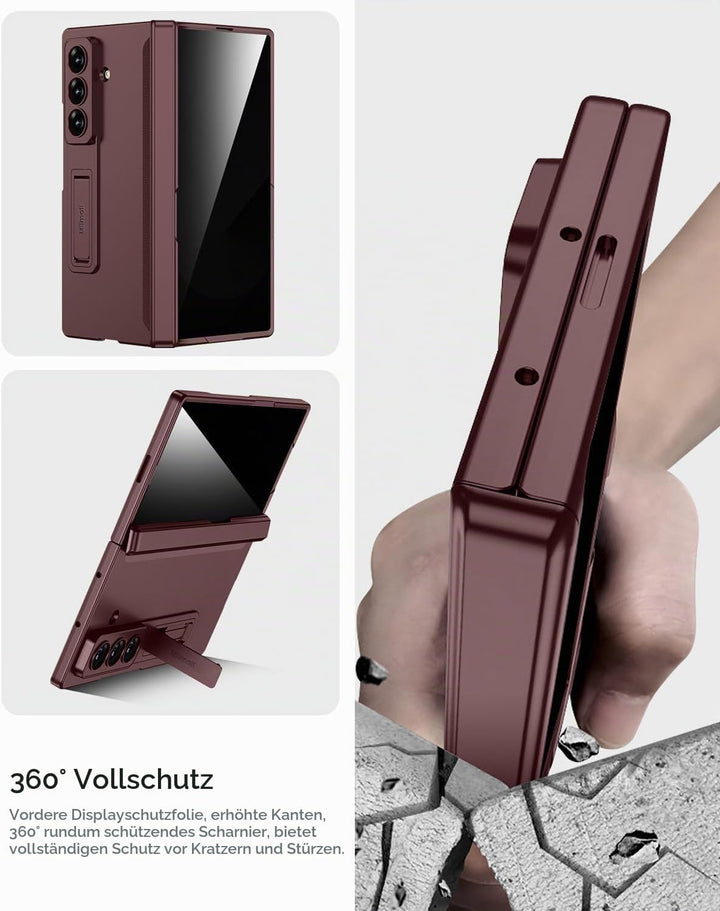 Miimall Kompatibel mit Samsung Galaxy Z Fold 7 Hülle mit Displayschutz Anti-SPY, [Magnetischer Schar