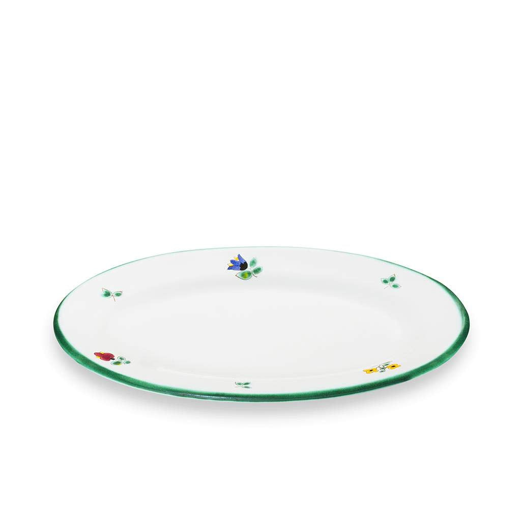 GMUNDNER KERAMIK Platte oval Grösse: l= 21 cm x b= 14 cm x h= 2.1 cm Streublume Geschirr, handgemach