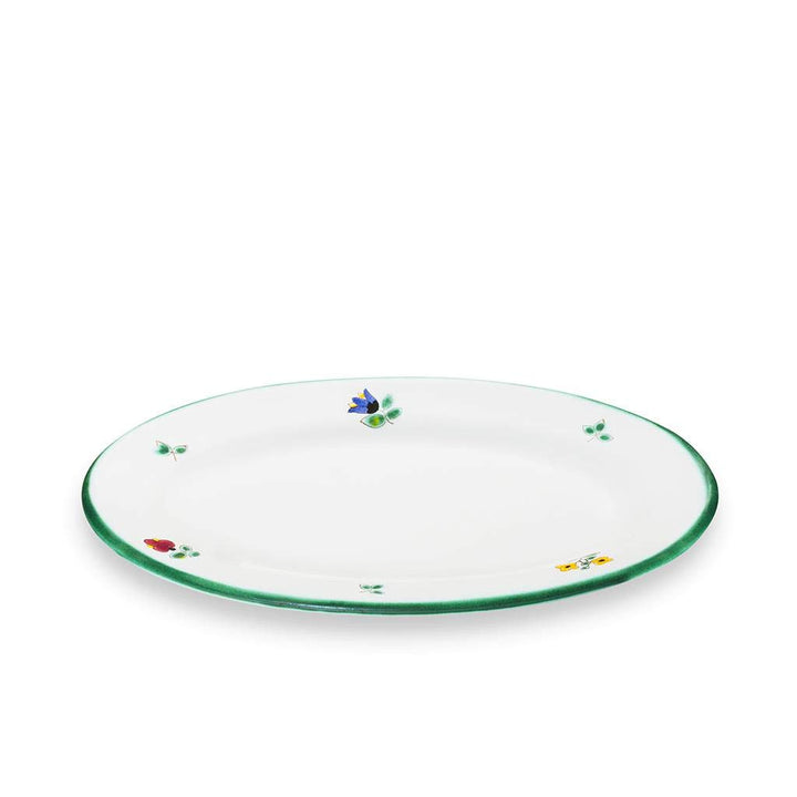 GMUNDNER KERAMIK Platte oval Grösse: l= 21 cm x b= 14 cm x h= 2.1 cm Streublume Geschirr, handgemach