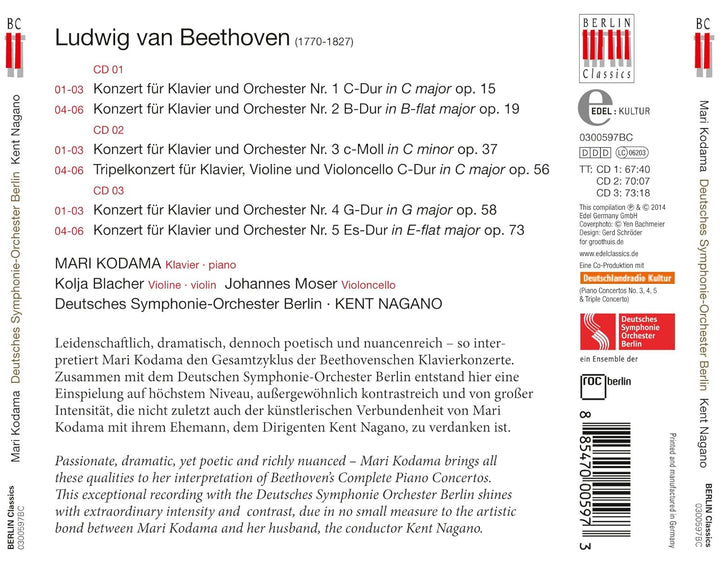 Beethoven: The Piano Concertos/Triple Concerto, Audio-CD
