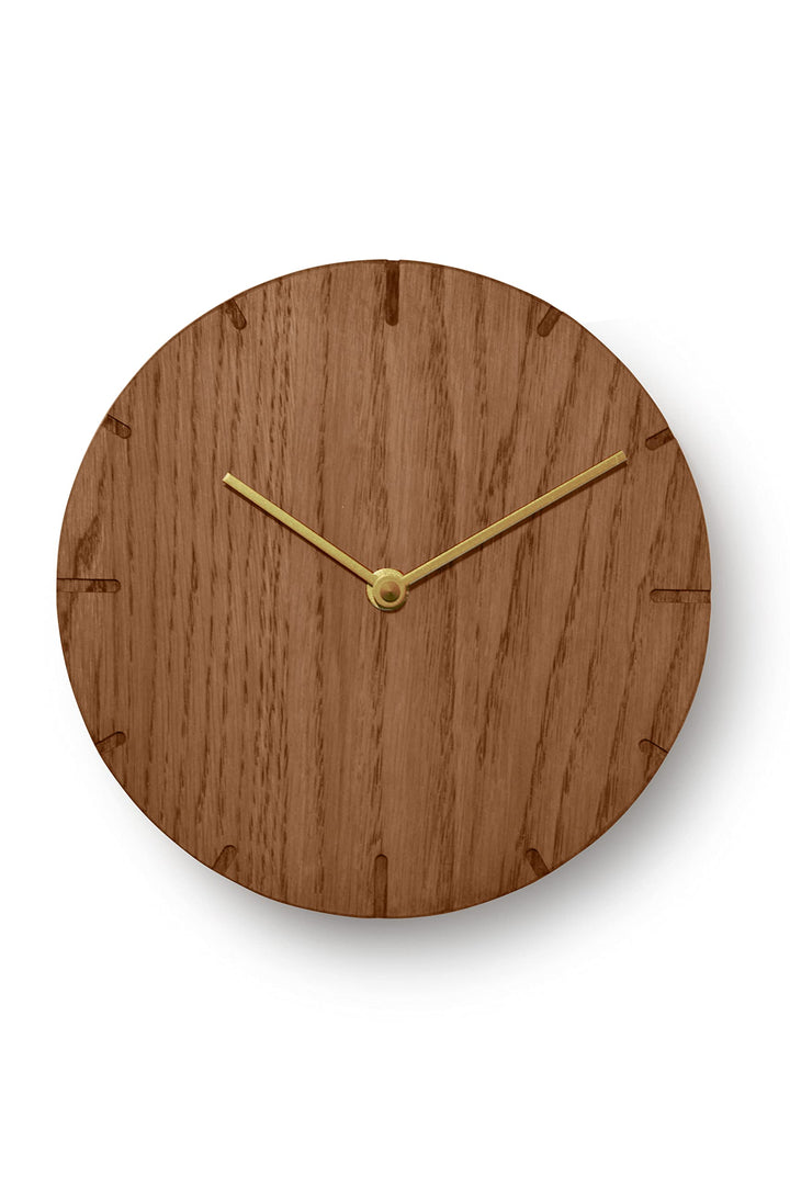 Natuhr Wanduhr Eiche rustikal Holz Solide 20 cm Mini Massivholz, geräuscharmes U.T.S. Uhrwerk (Räuch