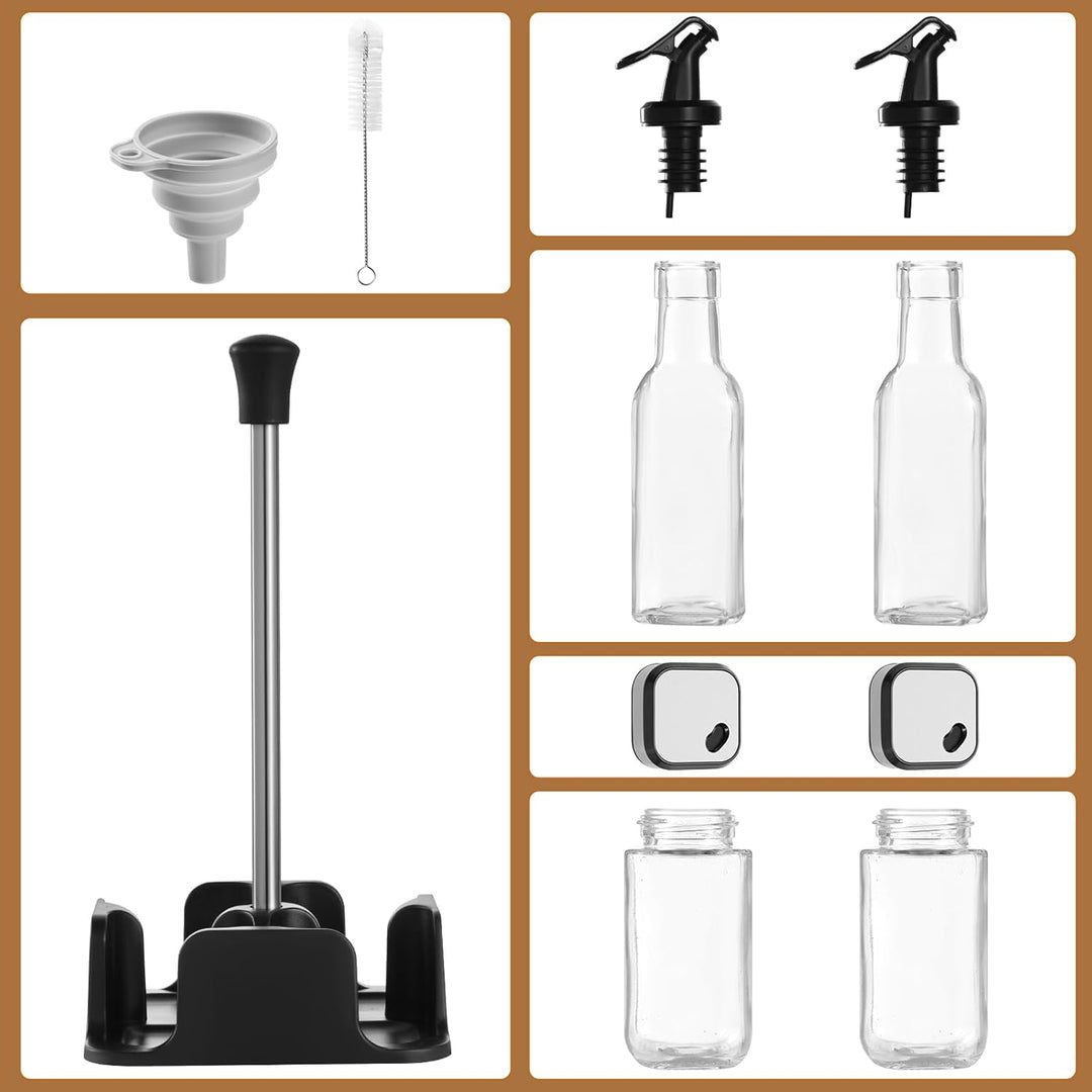 FRIBERG 2 Gewürzgläser mit Schraubdeckel aus Edelstahl 120ML,Menage set,Salz & Pfeffer Öl & Essig Se