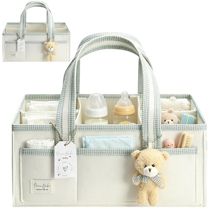 Baby Windel Filztasche, Wickeltisch Organizer Aufbewahrungskorb, Baby Windel Caddy aus Filz mit Hera