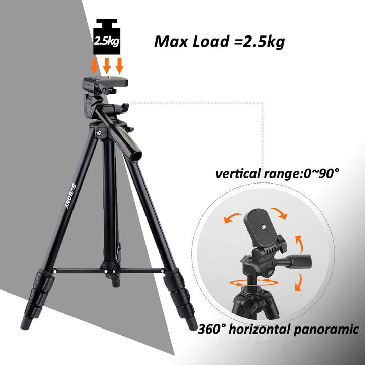 Svbony SV101 Stativkamera, 138cm-Aluminiumstativ Kompaktes, Leichtes Stativfernrohr mit Tragetasche