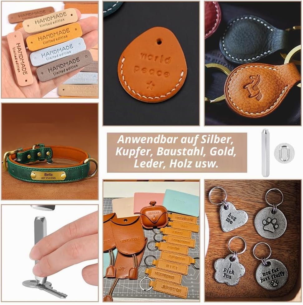 BENECREAT 36 Pack 5mm Alphabet und arabischen Ziffern Briefmarken, Metall Punch Stempel Stanzwerkzeu