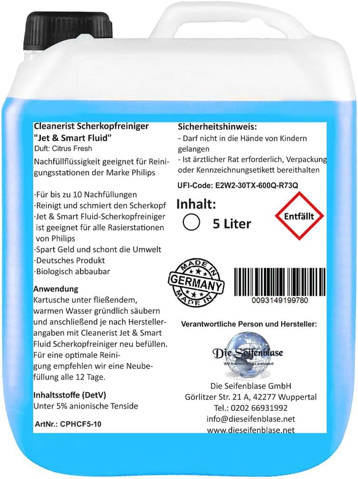 2x5 Liter Cleanerist Jet & Smart Fluid Reinigungsflüssigkeit Kompatibel-Ersatz für Philips Rasierer