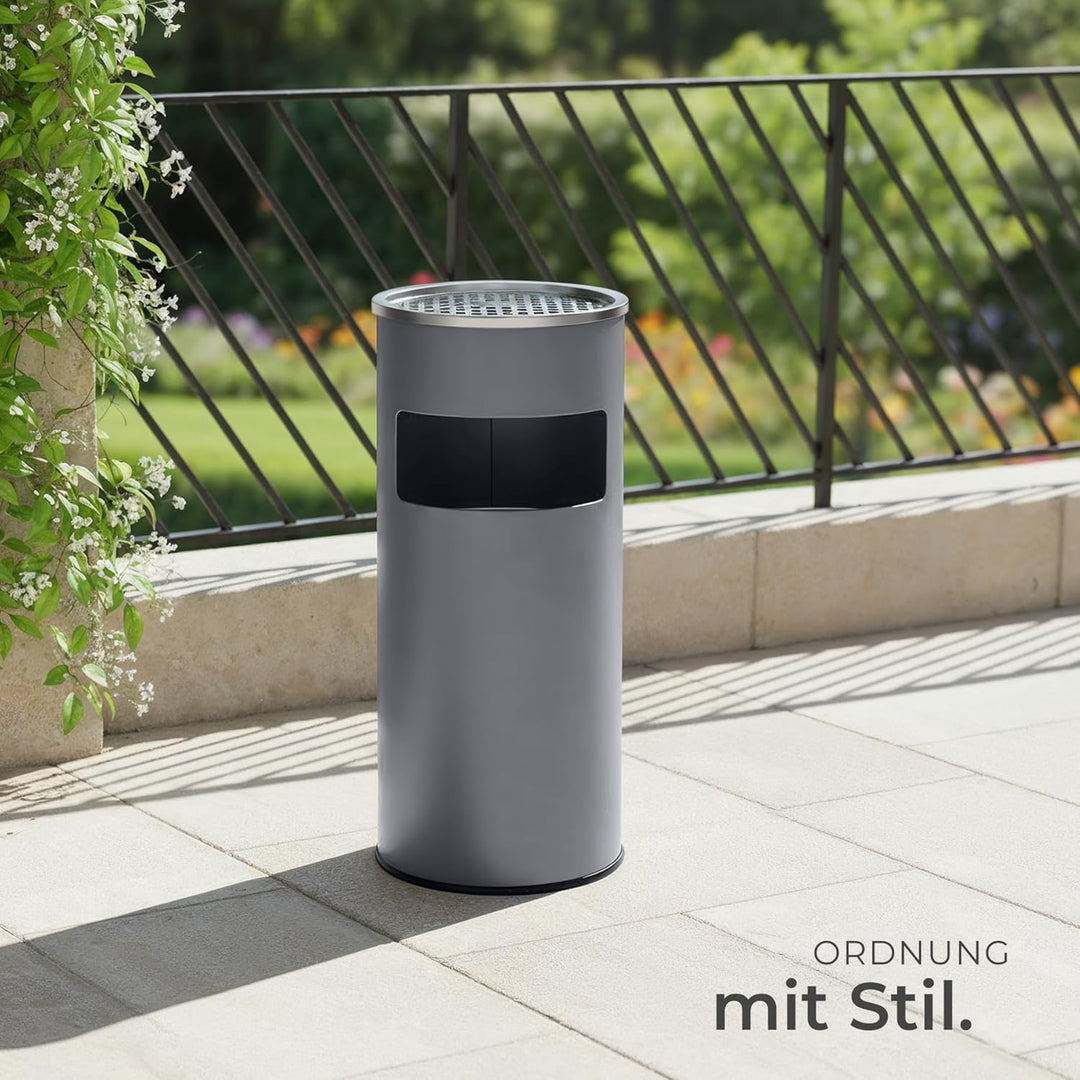 TecTake 30L Standaschenbecher Aschenbecher mit Mülleimer inkl. Inneneimer | Total: Ø 25 x 61 cm - di