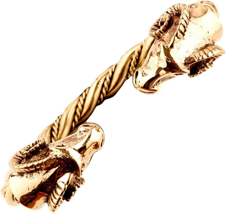 Windalf Schmaler Vikings Frauen Armreif RAMINA 5.4 cm Wikinger Armschmuck Handarbeit aus Bronze