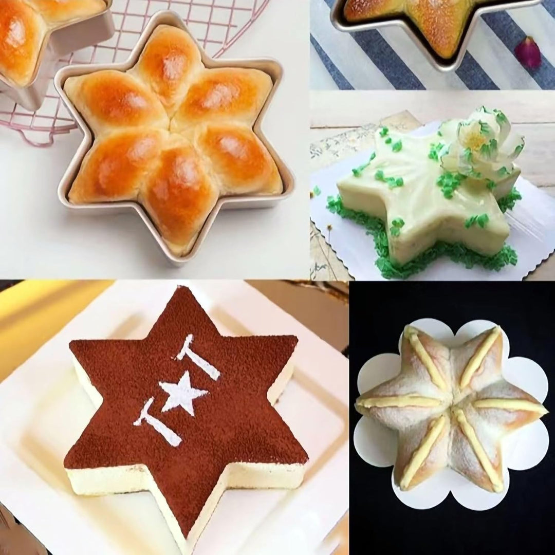 Schneeflocke sechseckiger Stern Glücksstern Käse Mousse Kuchen Brot Form Kreative Backform Antihaft