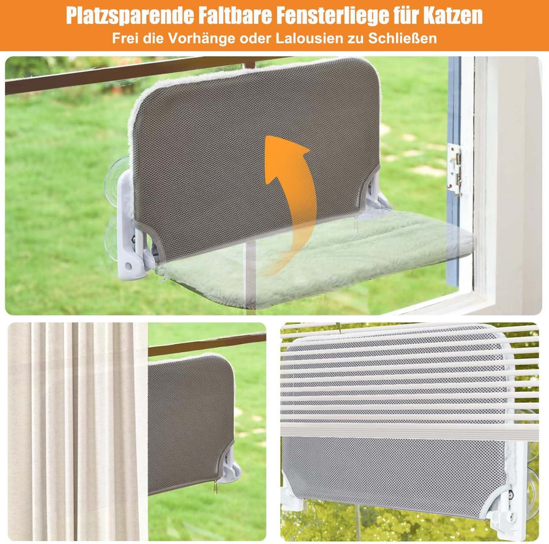 Katze Hängematte Fensterliege für Katzen, Faltbare Katzenhängematte Katzenbett Fenster Katzenliege m