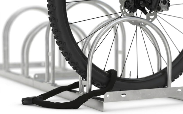 Bogenparker 5158 | Fahrradständer für 8 Fahrräder | beidseitige, abwechselnde Hoch-/Tiefeinstellung