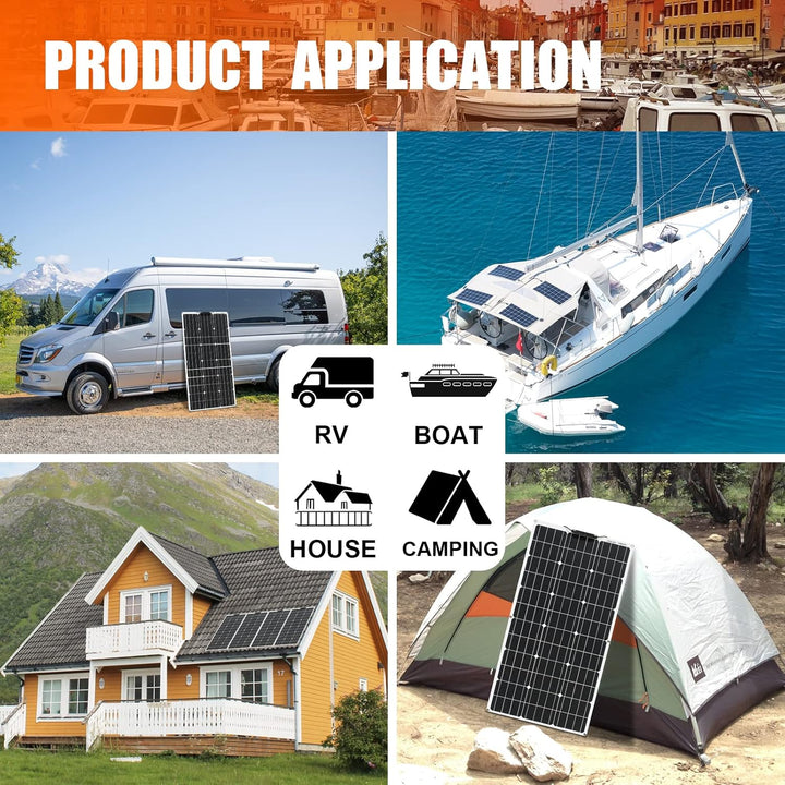 400W Solarpanel Kit 4 * 100W 18V Flexibles Solarpanel Photovoltaik Monokristallmodul 40A Solarregler