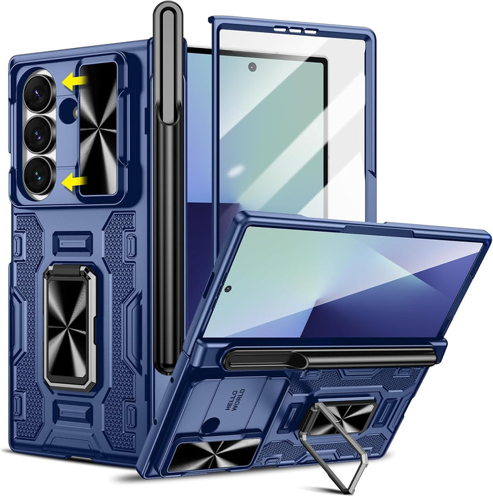 Doeshine für Samsung Galaxy Z Fold 7 Hülle mit S-Pen Slot (No S-Pen) & Ständer, Ganzkörper Robuste S