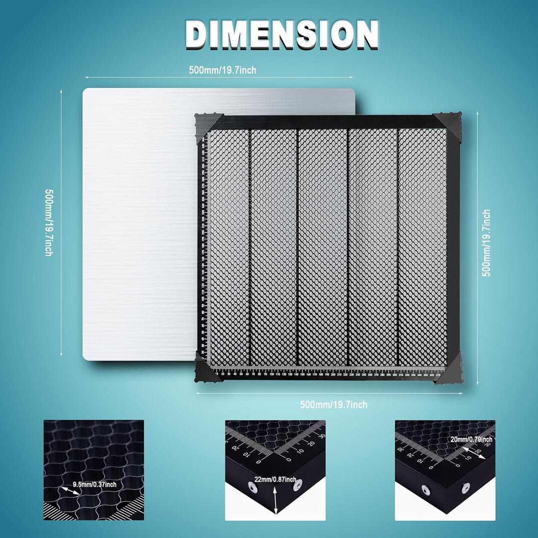MCWlaser Laser Wabentisch 500x500mm Laser Honeycomb Table Bed 19,7x19,7 Zoll wabenplatte für Lasergr