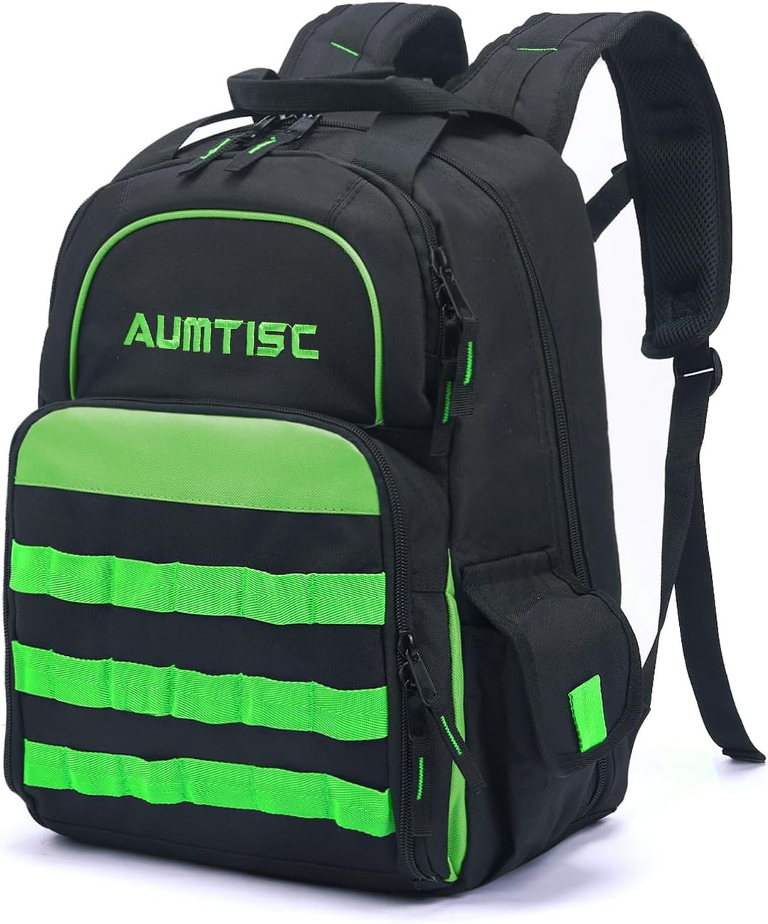 AUMTISC Werkzeug-Rucksack, strapazierfähig, für Baustellen, Werkzeugtasche mit Mehrzwecktasche, für