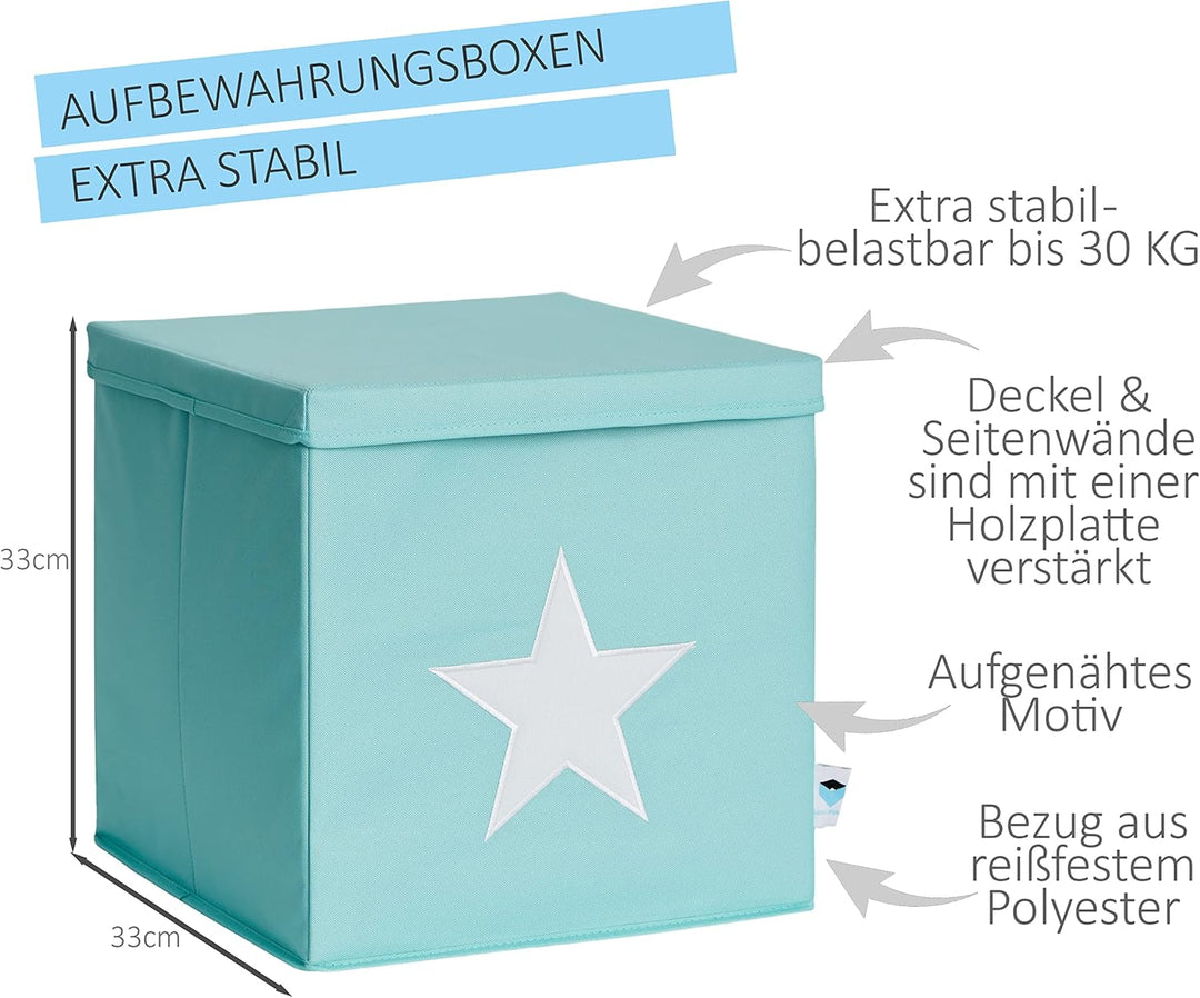 LOVE IT STORE IT Aufbewahrungsbox mit Deckel - Kallax Einsatz aus Stoff - Verstärkt mit Holz, belast