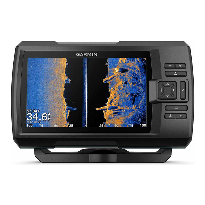 Garmin Striker Vivid 4 cv, einfach zu bedienender 10,2 cm Farb-Fischfinder und Sonar-Transducer, leb