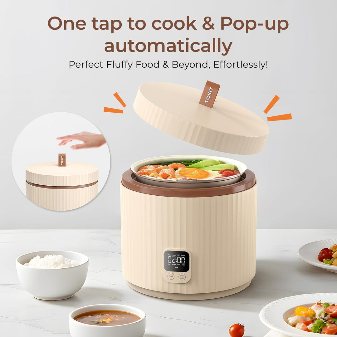 TOKIT 1.5L White Rice Cooker, Blue