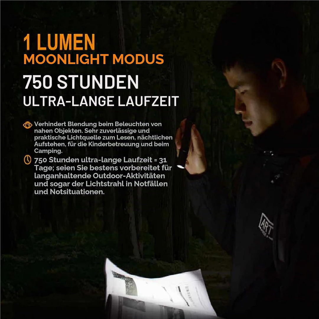 fenix 446 UC35 V 2 LED-Taschenlampe, Flashlight 1000 Lumen, Micro-USB, Schwarz