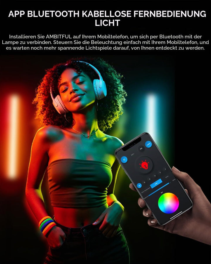 AMBITFUL A2 Vollfarbiges RGB-Röhrenlicht, CRI 95 TLCI 97 Genaue Farbe, 2500K-8500K, RGB CCT HSI Modu