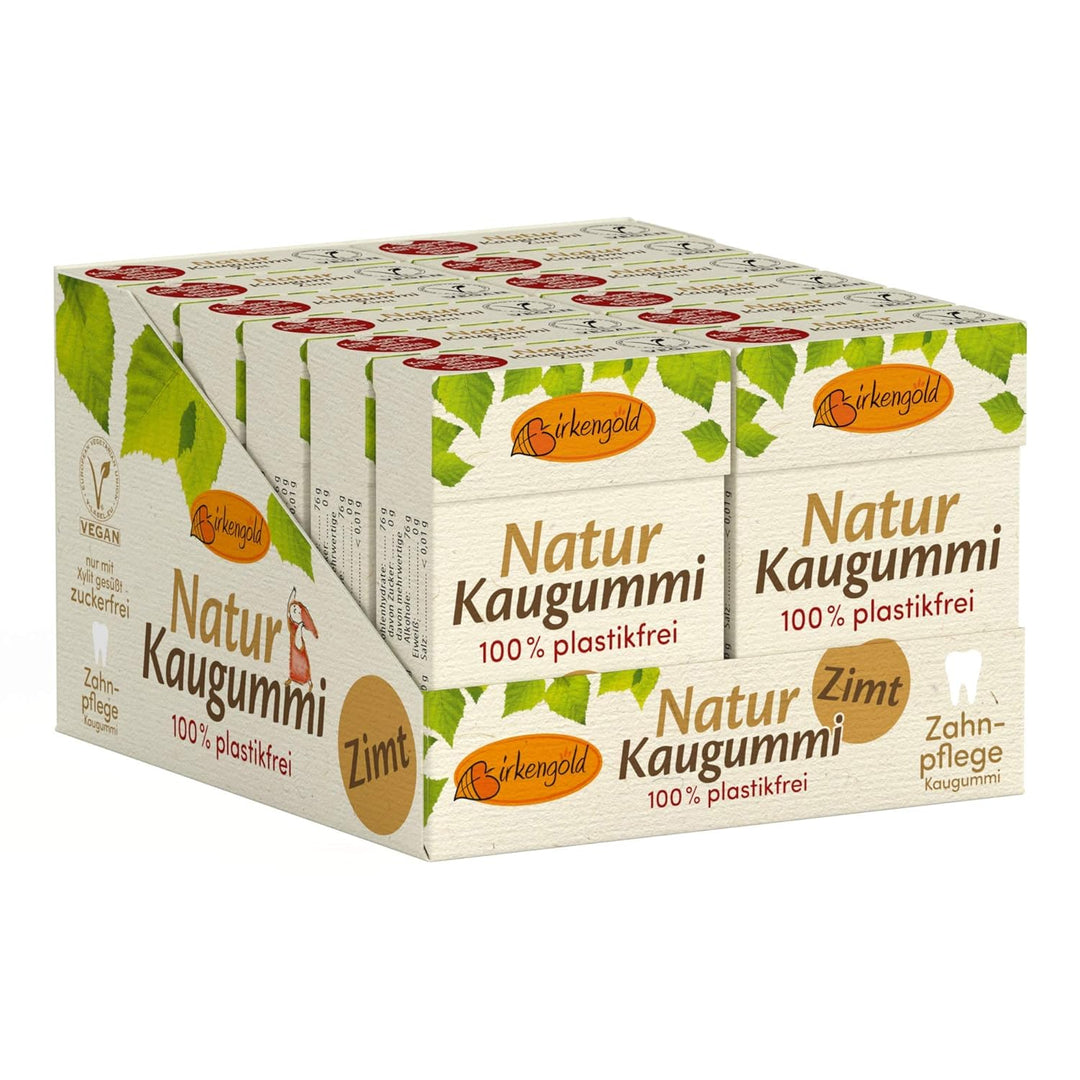 Natürlicher Kaugummi Zimt | 12 Stk. | Ohne Plastik | Xylit Kaugummi | Chicle Kaumasse | Zahnpflegend