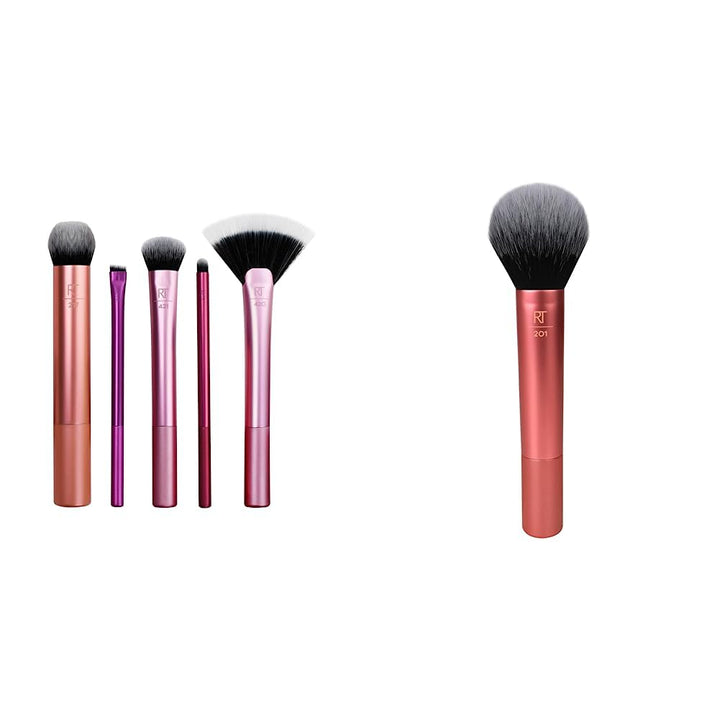Real Techniques Artist Essentials, 120 g & Puder Make-up Pinsel (Verpackung und Grifffarbe können va