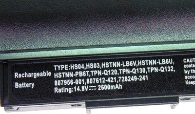 14.8V 2600mAh Laptop Akku HP HS04 HP HS03 HS04041-CL 807957-001 807612-421 807956-001 HP HSTNN-LB6V
