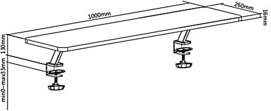 ER-409 Monitorständer 13"~32" bis max. 20kg Tischplatte Regal 100x26cm Regalbrett Tischhalterung Tis