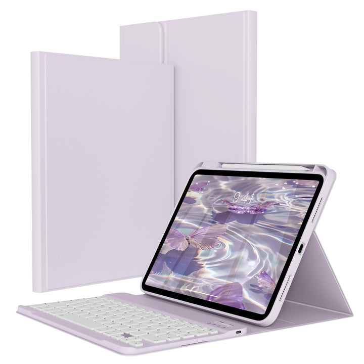 Hülle mit Tastatur für iPad A16 11 Generation2025/10 Generation 2022, (11/10.9 Zoll), 7-farbige Magn