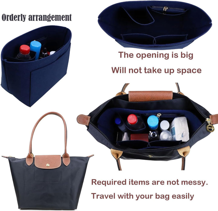 Taschen-Organizer-Einsatz für Longchamp Le Pliage Neo (gross) Handtaschen-Einsatz-Organizer1012blue-