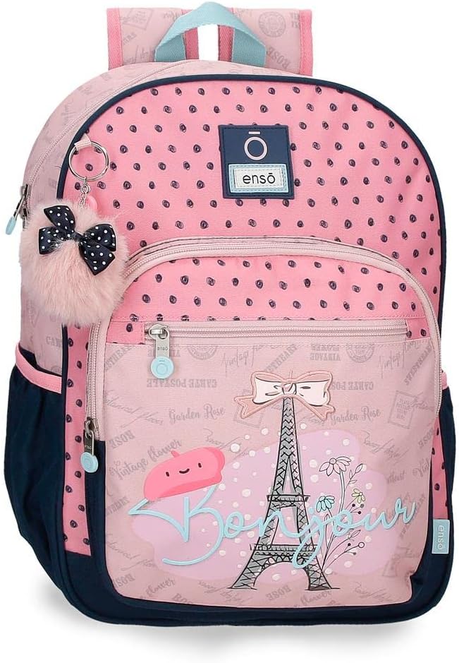 Enso Bonjour Rosa Schulrucksack 30x38x12 cm Polyester 13.68L Mochila Escolar Rosa, Mochila Escolar R