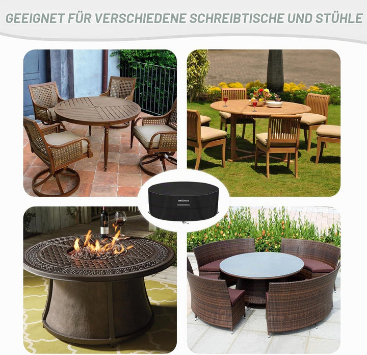 Gartenmöbel Abdeckung Wasserdicht Rund Gartentisch Abdeckung | Tischabdeckung Outdoor Wetterfest Ter