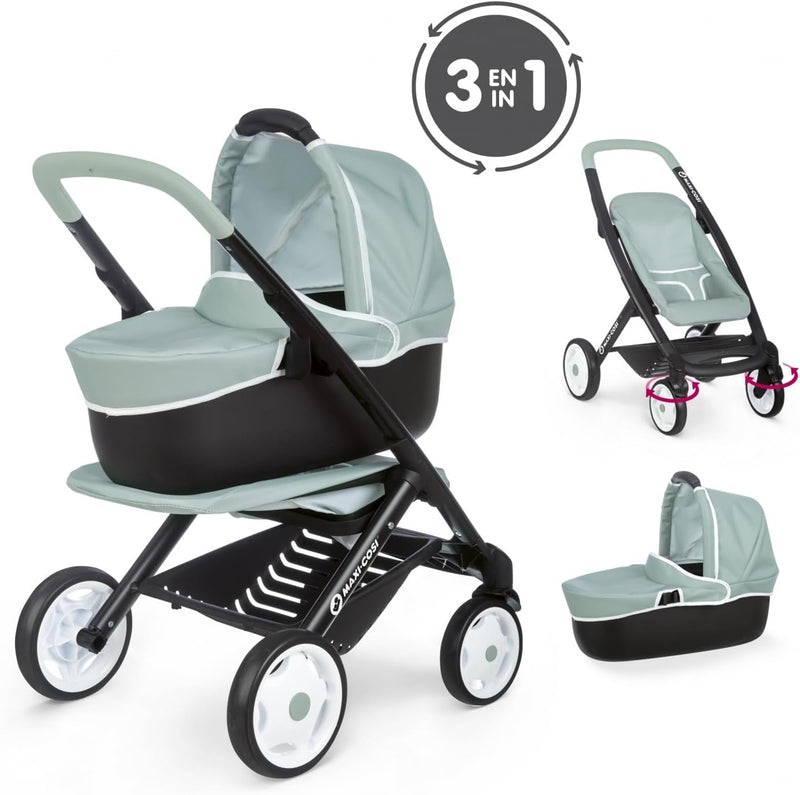 Smoby - Maxi Cosi 3-in-1 Kombi Puppenwagen - für Puppen bis 42 cm – wandelbarer Puppenwagen für unte