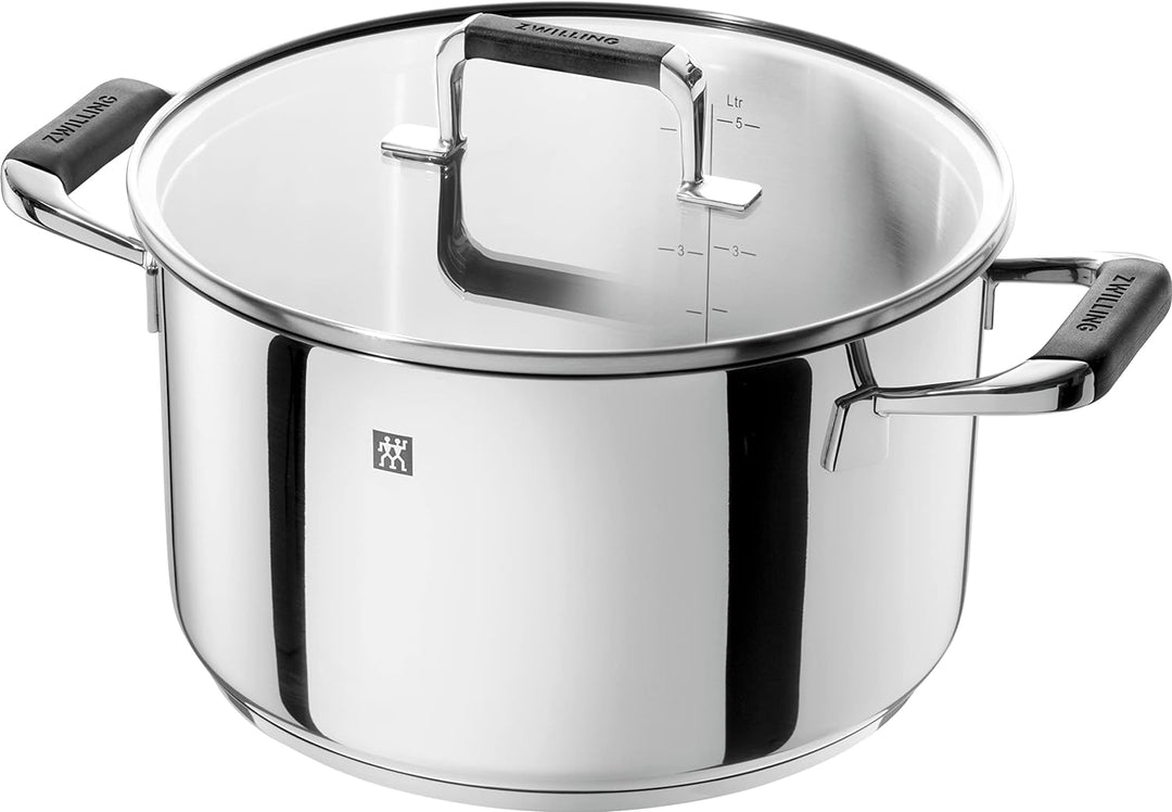 CORNELIA POLETTO BY ZWILLING Kochgeschirr-Set 5tlg aus Edelstahl mit Silikongriffen, für alle Herdar