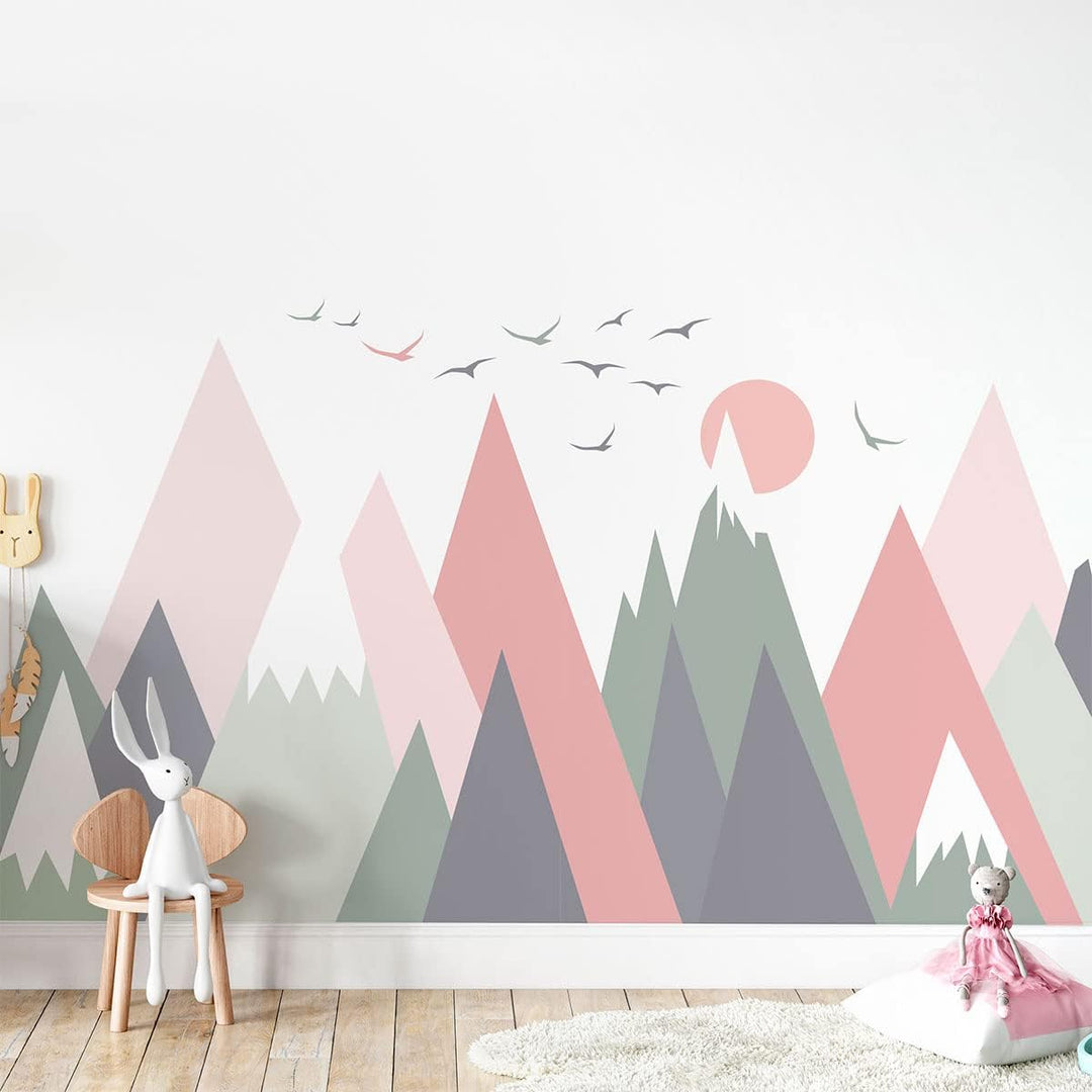 Wandsticker Kinder Deko Babyzimmer Wandsticker Kinder Wandsticker skandinavische Berge skandinavisch