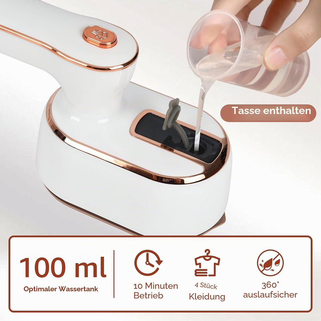 ZStarlite Steamer Dampfbügeleisen Kleidung Keramikplattendesign, Faltbares 1000W Dampfglätter Reiseb