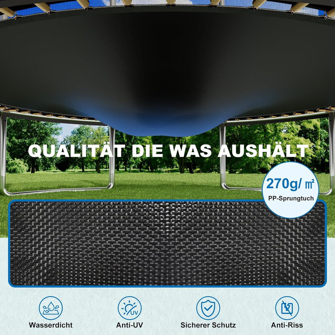 Devoko Trampolin Outdoor Ø 183/228/305/366/427 cm, GS-Zertifikat Indoor Trampolin Kinder Gartentramp
