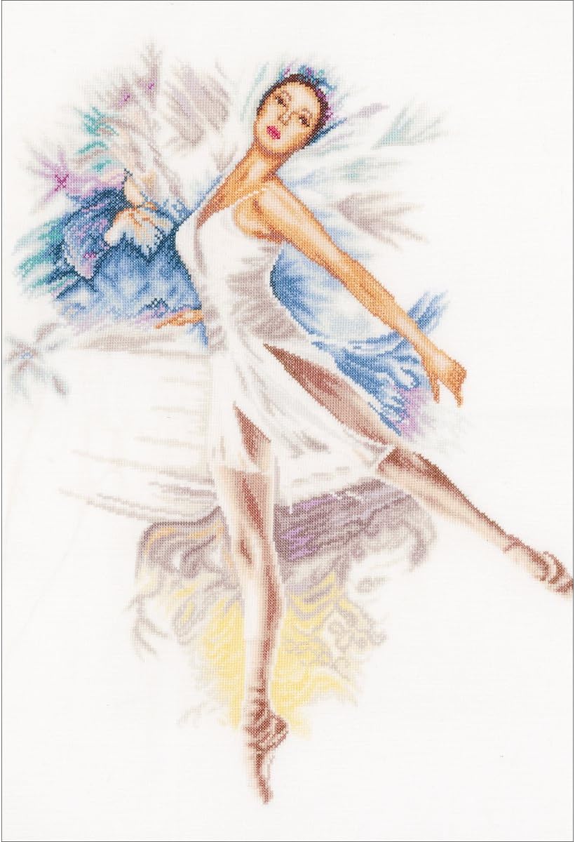 Lanarte Zählmusterpackung Ballerina Leinen Kreuzstichpackung, Baumwolle, Mehrfarbig, 41.0 x 52.0 x 0