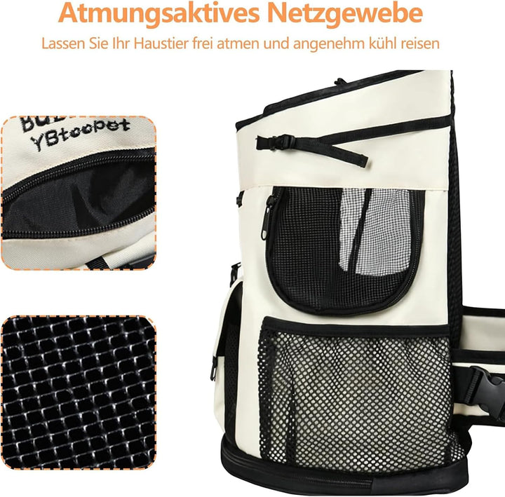 Hundetragerucksack, Haustier Tragetasche mit Gepolsterter Bodenmatte, Haustier Front Hundetragetasch