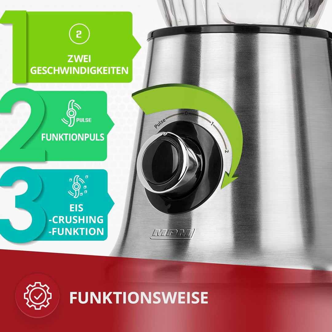 MPM MBL-15M blender 1 L Tabletop blender 450 W Stainless steel