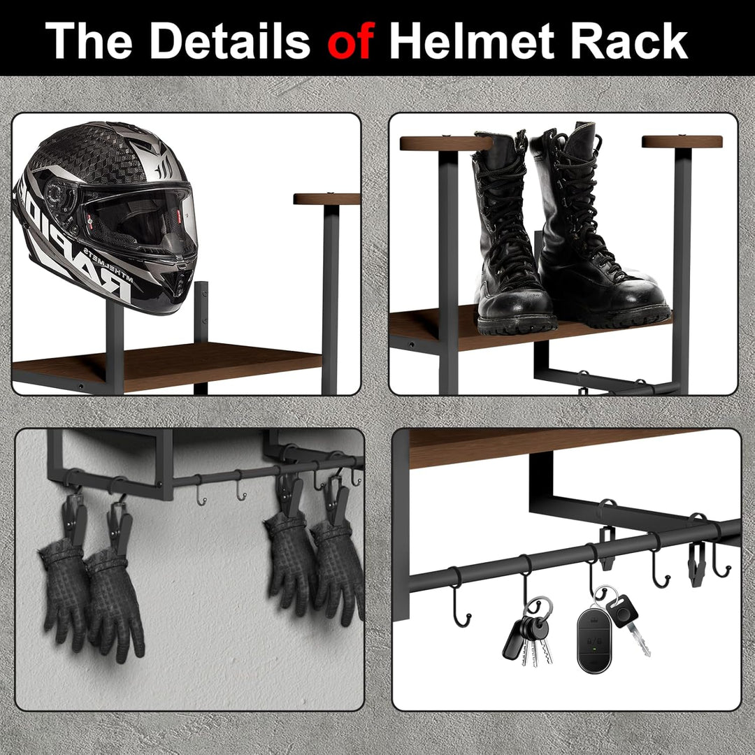 Helm Halterung-Motorradhelm Halterung Wand 2er Set, Motorradhalterung Plattenständer Display Organiz