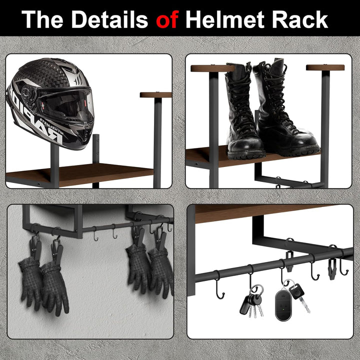 Helm Halterung-Motorradhelm Halterung Wand 2er Set, Motorradhalterung Plattenständer Display Organiz
