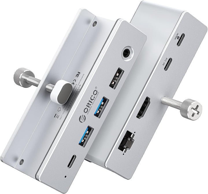 ORICO Clip Docking Station, 8-in-1 USB-C Hub Klemme mit 4K@60Hz HDMI, 100W PD, Gigabit-Ethernet, 4xU