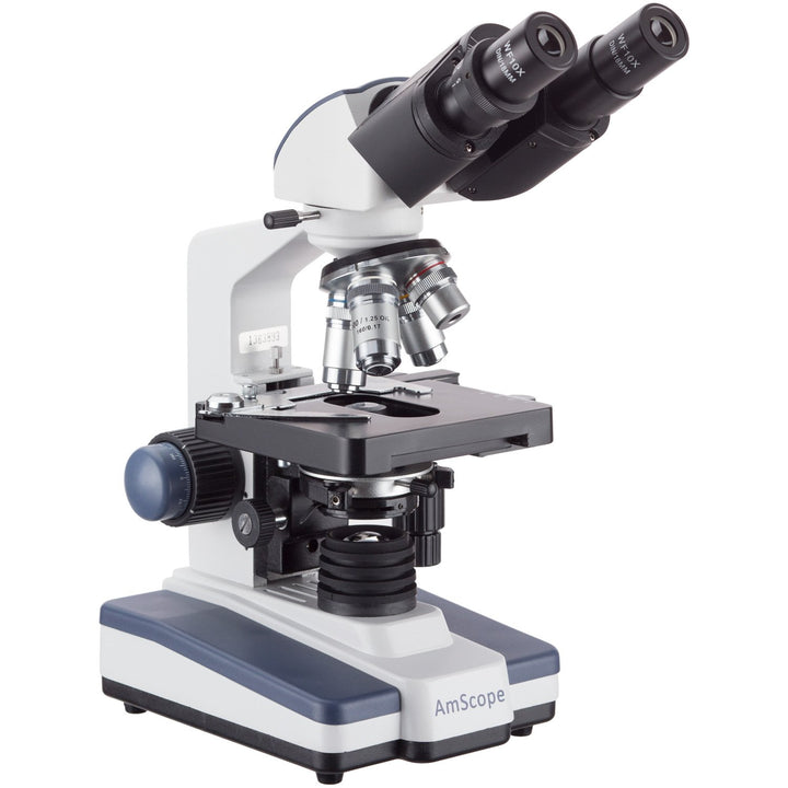 AmScope B120C-10M 40X-2500X LED Lab Binokular-Verbundmikroskop mit 3D-Bühne und 10MP-Kamera