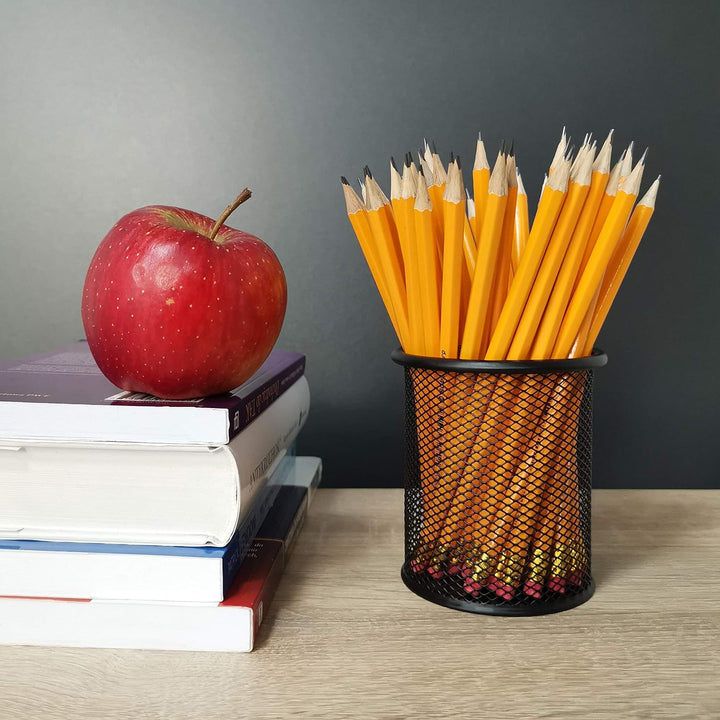 D.RECT - Metall Stifteköcher 24 Stück | Stiftehalter Rund aus Drahtmetall | Schreibtisch Organizer |