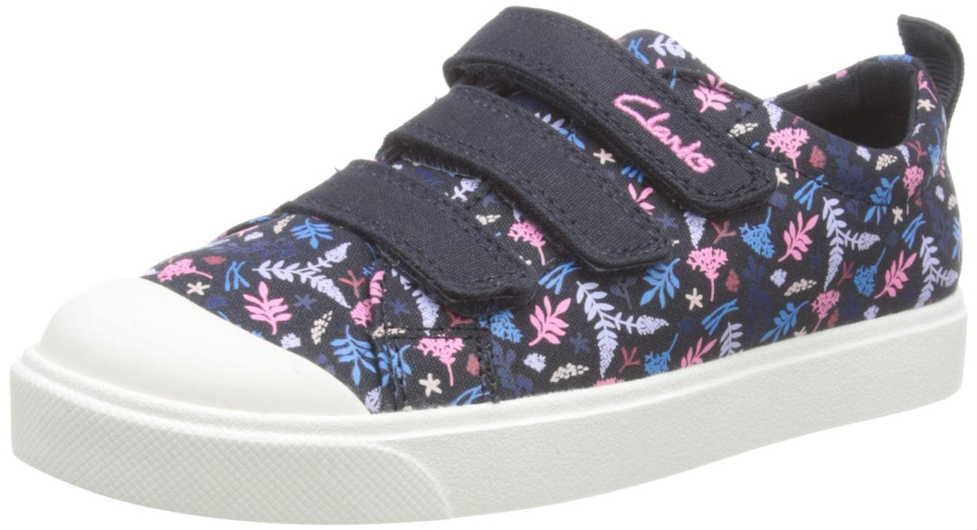 Clarks Mädchen City Vibe K. Sneaker 27 EU Toile Bleu Marine, 27 EU Toile Bleu Marine