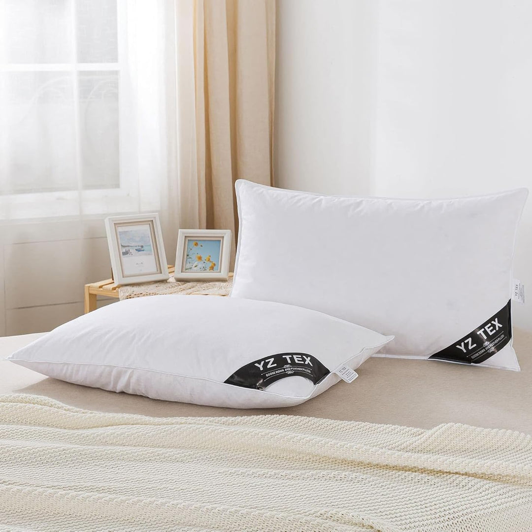 Gänsefedern und -daunen, 100 % Baumwolle, weich, Hotelqualität, 2 Stück 15% Down Pillows, 15% Down P