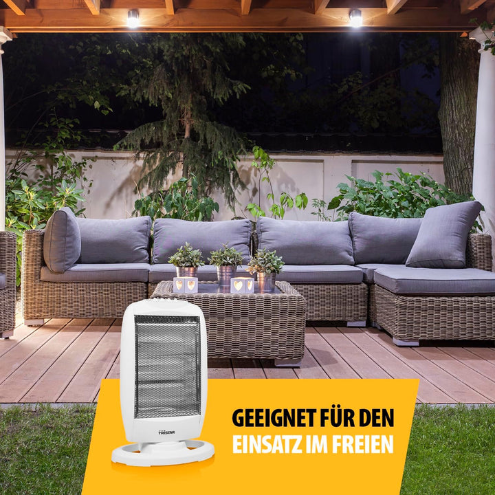 Tristar Heizstrahler KA-5129 – Halogen – 3 Leistungseinstellungen – Oszillierend – max. 1200 W, Weis